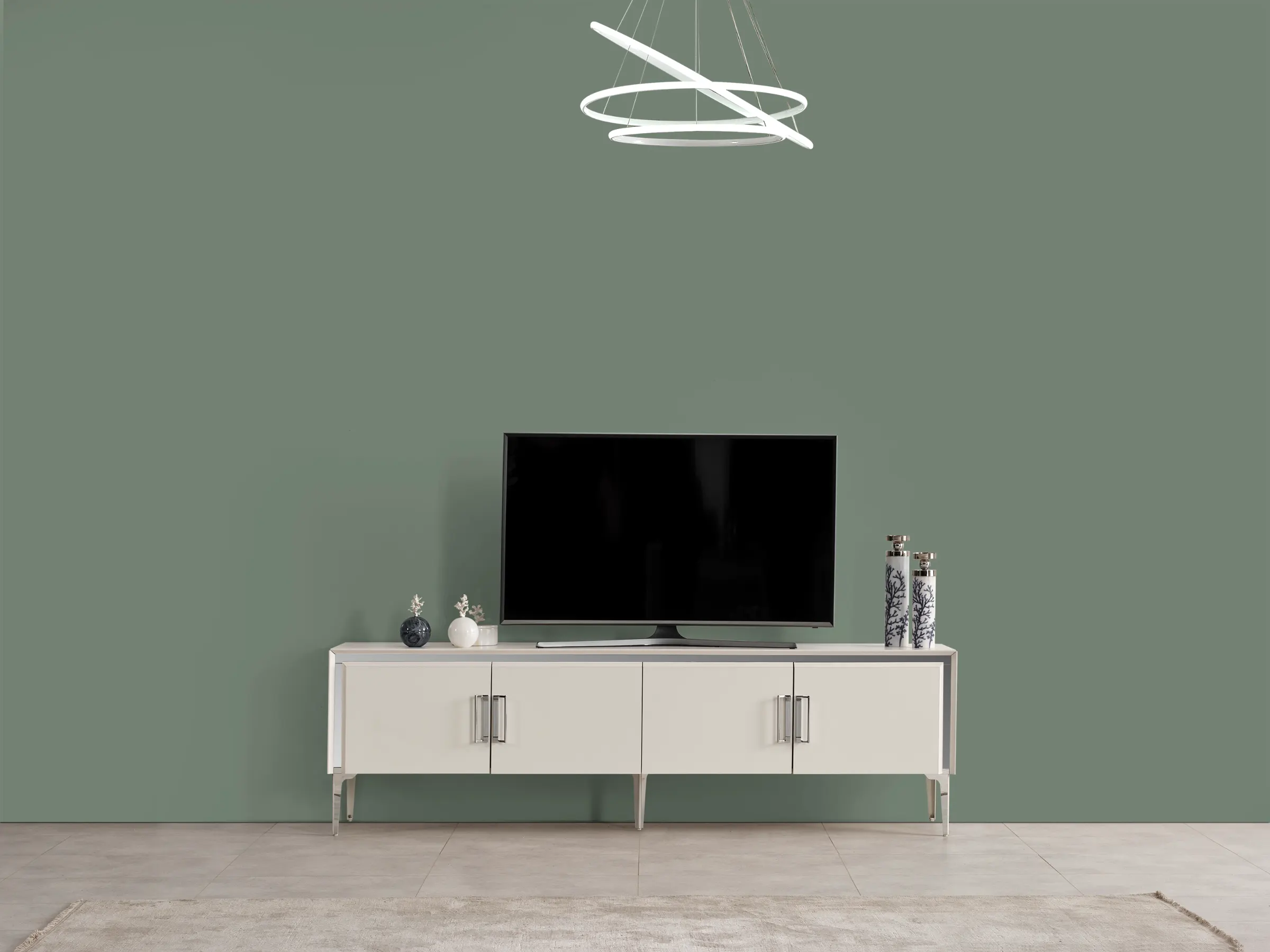 DZN - Alyans Gümüş Tv Sehpası 200 Cm