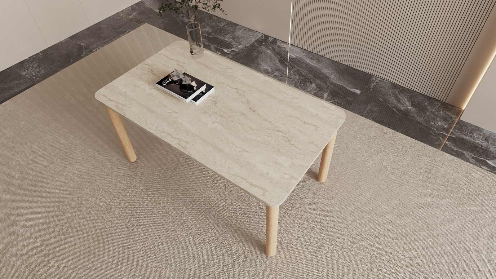 Bohem Traverten Yemek Masası - 