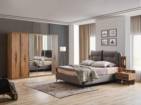 DZN - Valento Bedroom Set with 6 doors Wardrobe