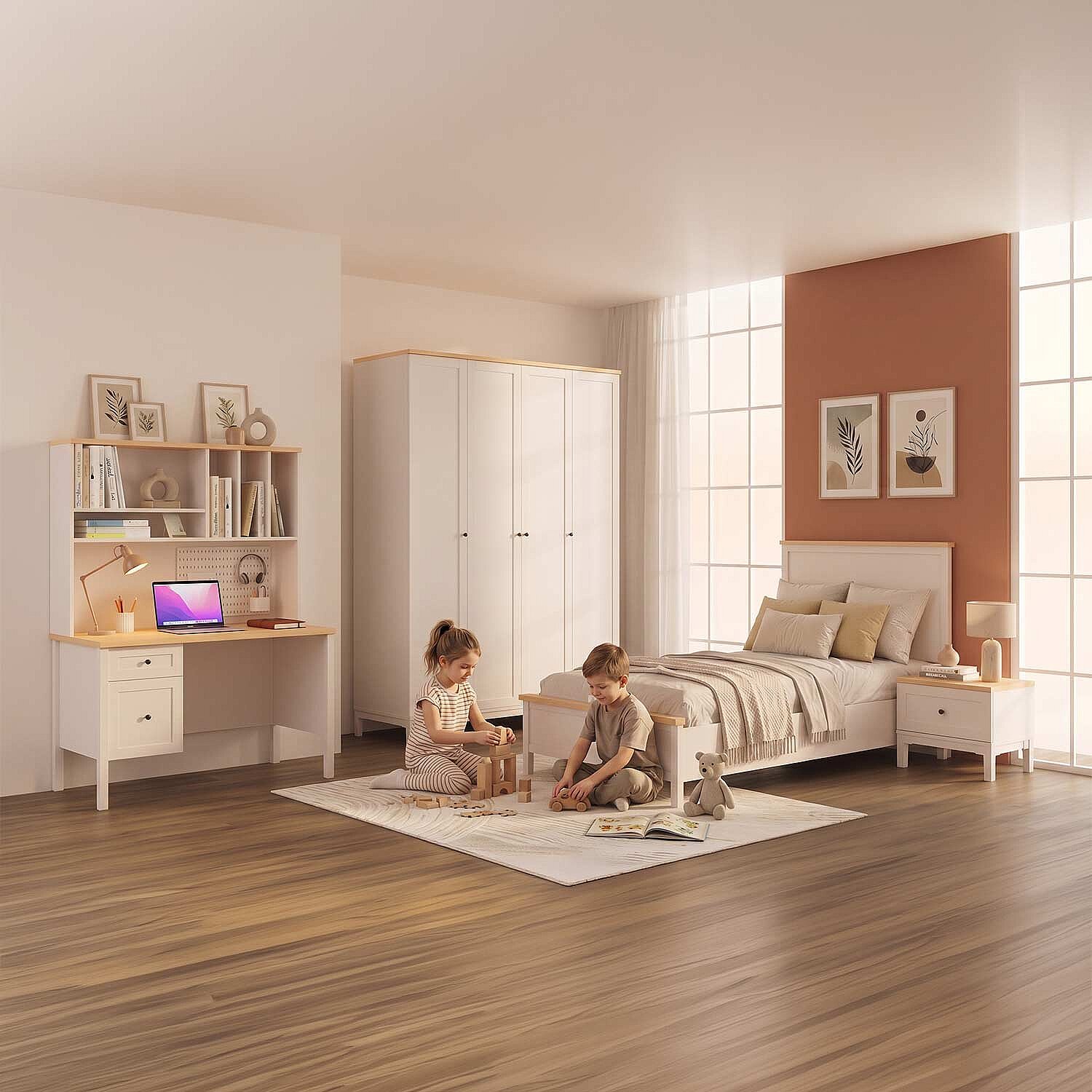 Flexi Genç Çalışma Masası Büyük Raflı Fon - 4