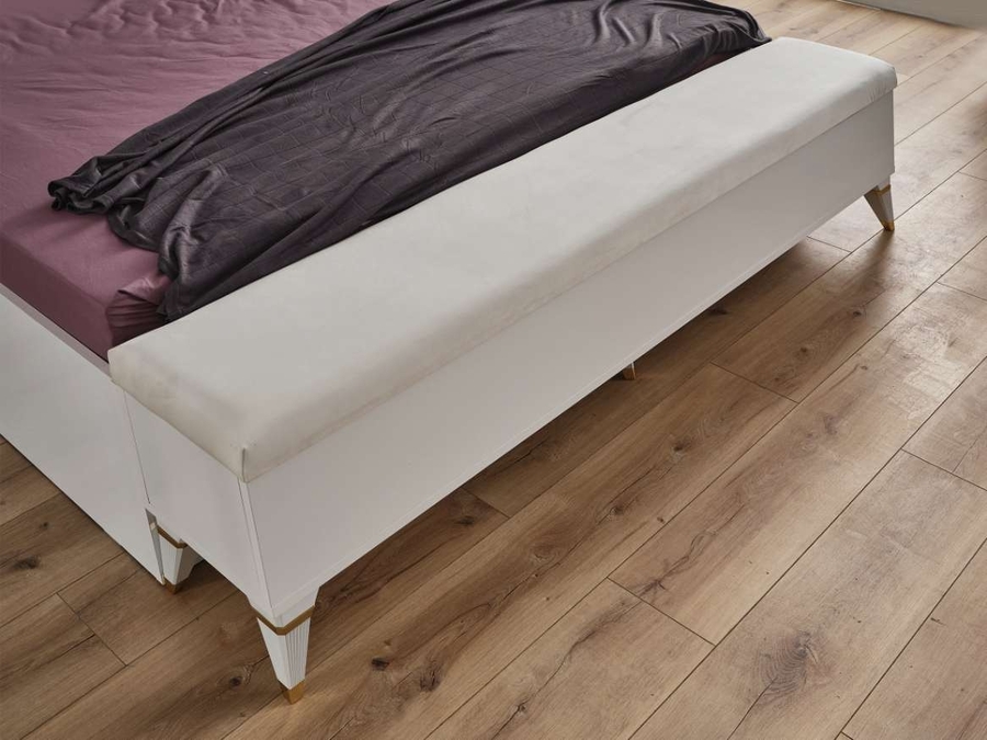 DZN - Floransa White Zumrut Footboard - 160 cm