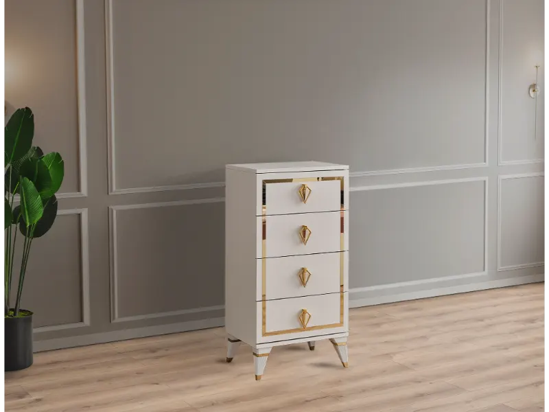 DZN - Florance High Chiffonier / Dresser - White Color
