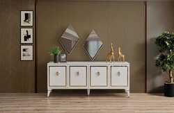 Floransa Console with Mirror - White - Thumbnail