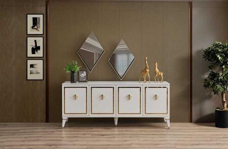 DZN - Floransa Console with Mirror - White