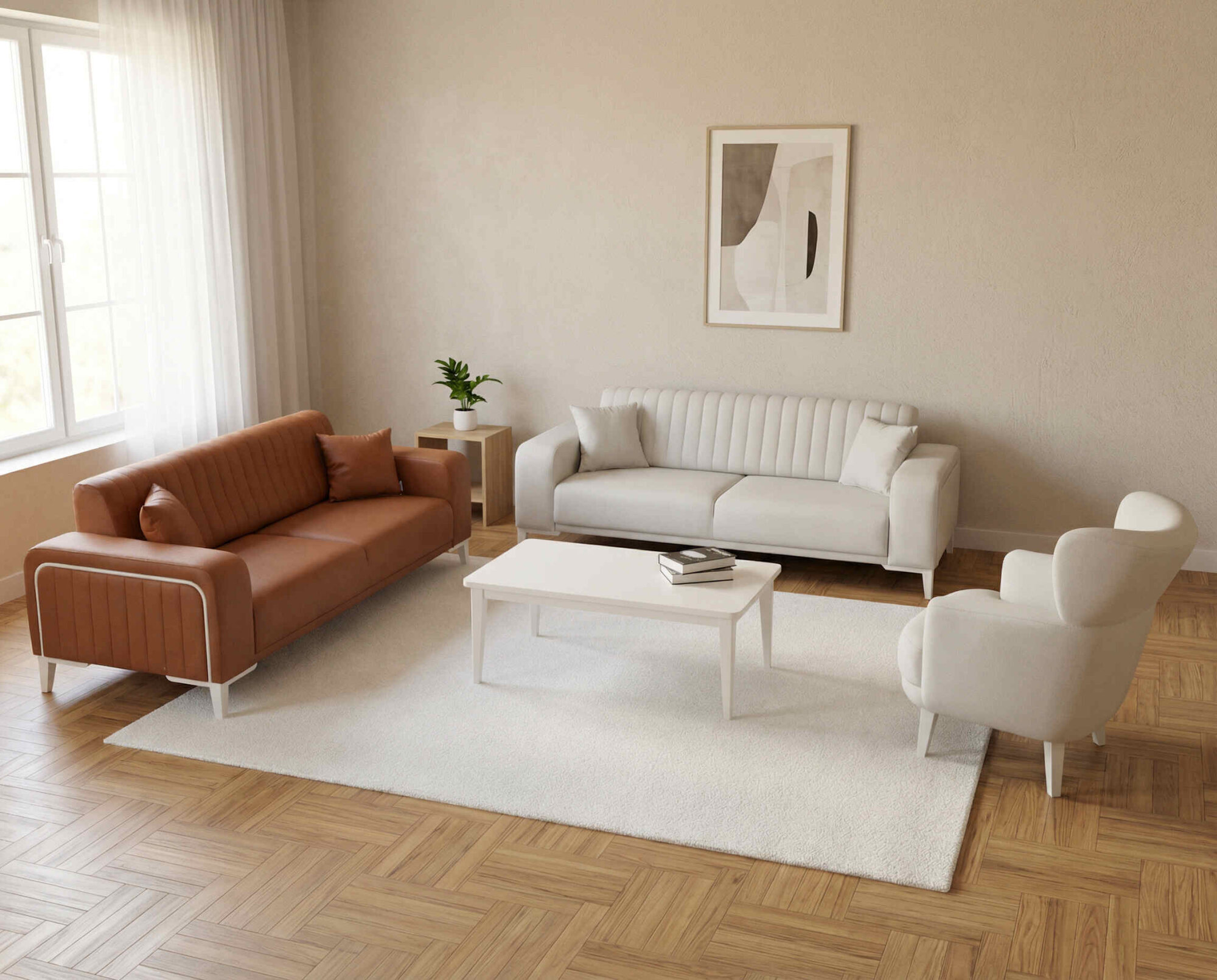 Vera Three-Seater Sofa Orange - 2