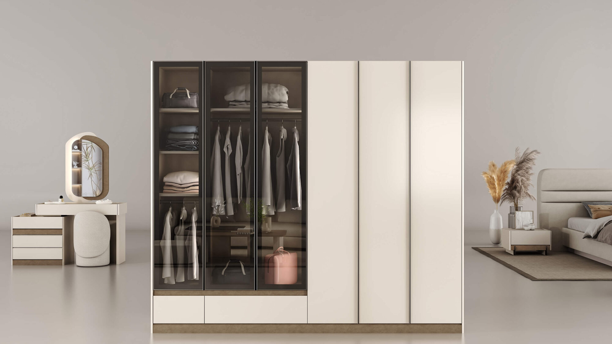 Liza Gardırop Reflekte Camlı - 