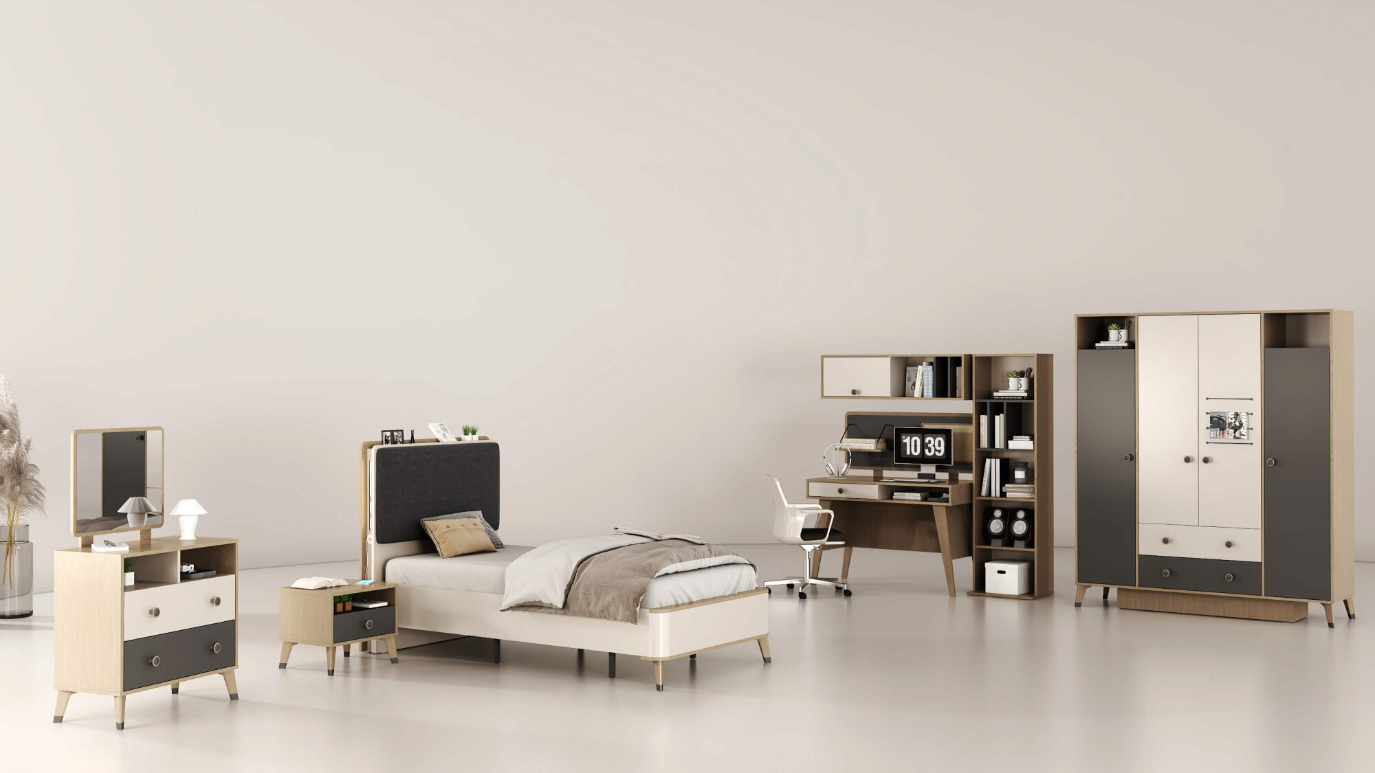 New Smart 4 Kapaklı Gardırop - (1)