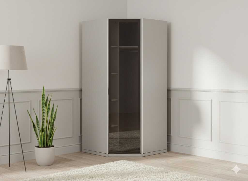 Renata Köşe Modülü Reflekte Camlı Gardırop - 