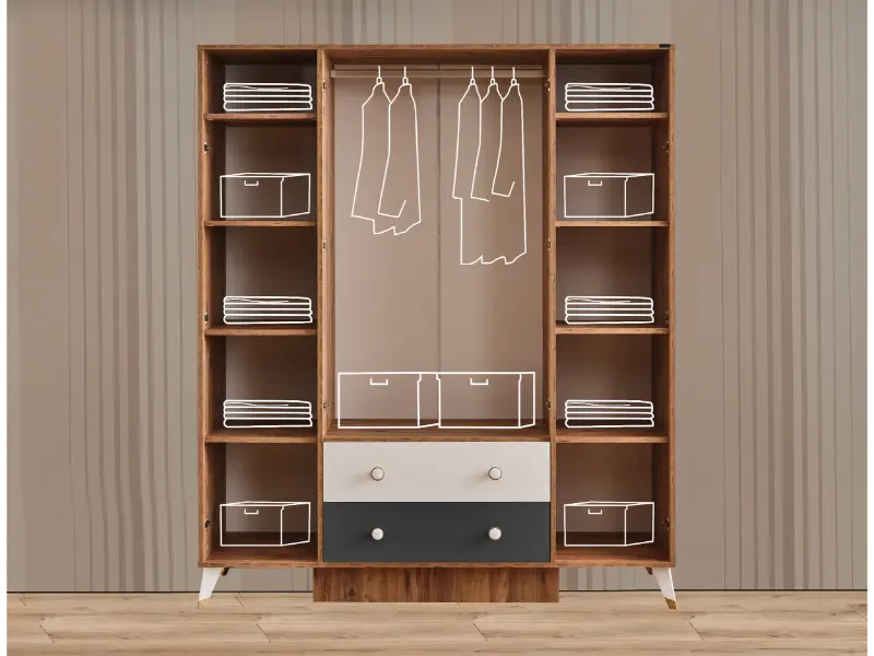 Smart 4 Doors Wardrobe - Thumbnail