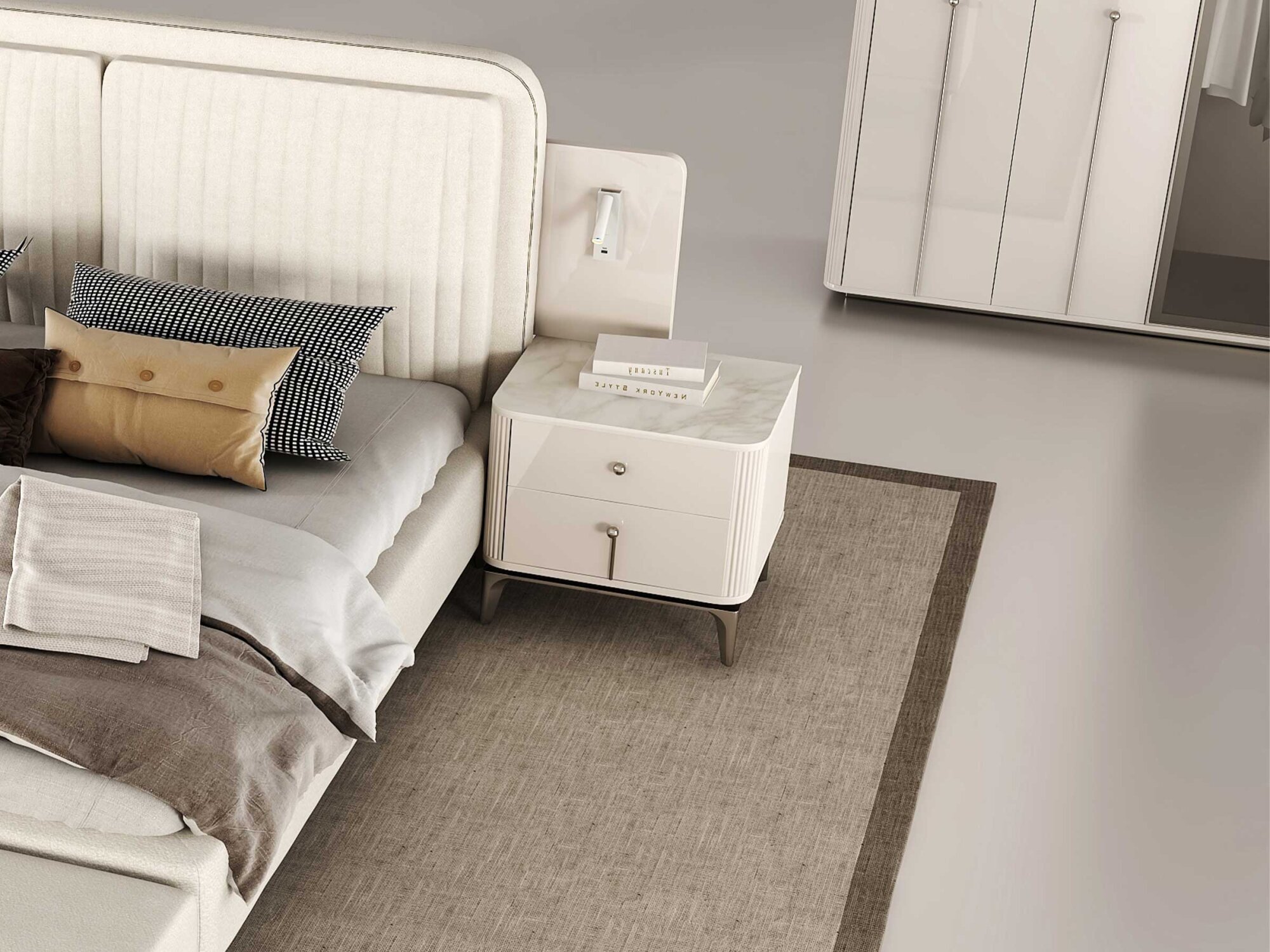 Stil Komodin Çift Çekmeceli - 