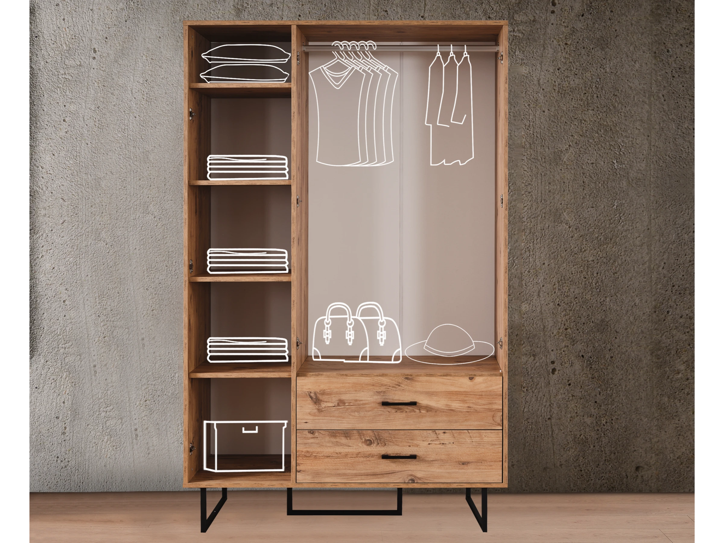 Venüs Genç 3 Kapaklı Gardırop - (1)